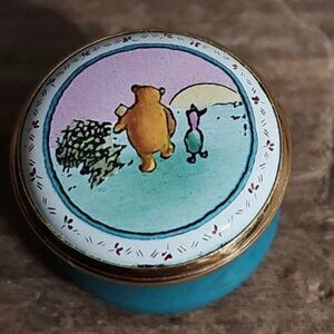 Halcyon Days Enamel Box Winnie The Pooh & Piglet ~ In Which We Say Goodbye